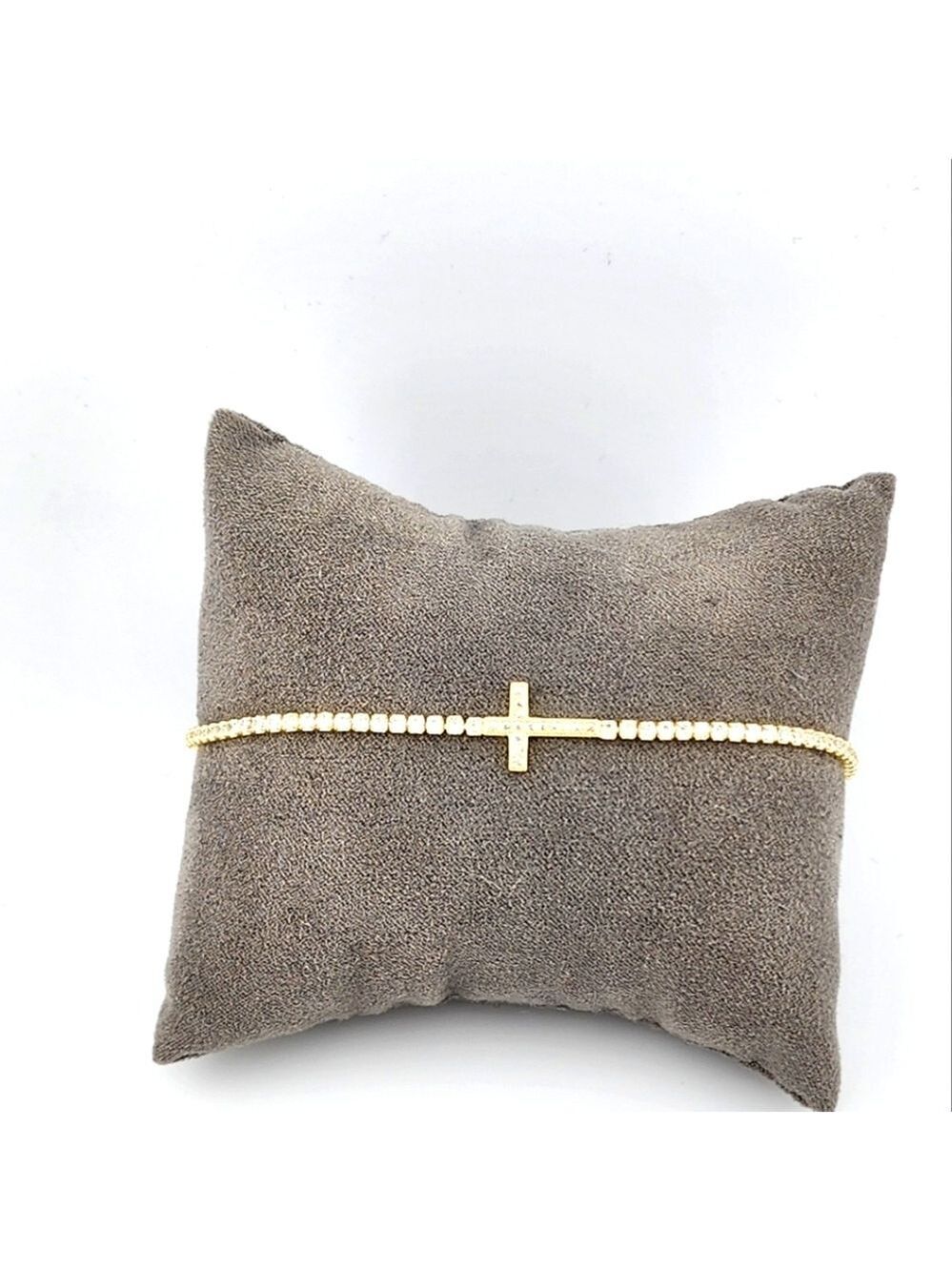 Brand New Gold Tone 925 Cross adjustable Bracelet